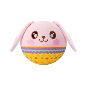 Plush Pink & Yellow Bunny Ball - Soft Cuddly Stuffed Animal